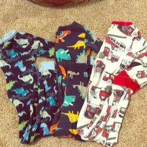 3 footless boys PJs
